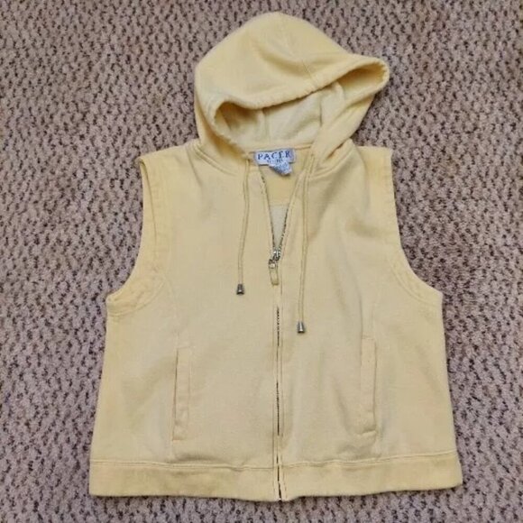 Pacer Women's PM Hoodie Sweatshirt Vest Full Zip Light Yellow - Picture 1 of 9